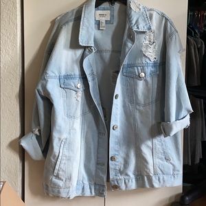 oversized distressed denim jacket